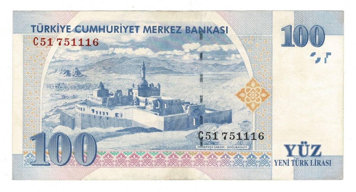 8.Emisyon 1.Tertip 100 Yeni Türk Lirası (100 YTL) Seri C51 - ÇÇT TCK10232 - 1
