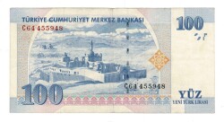 8.Emisyon 1.Tertip 100 Yeni Türk Lirası (100 YTL) Seri C64 - ÇT+ TCK10231 - Gökçekoleksiyon