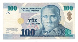 8.Emisyon 1.Tertip 100 Yeni Türk Lirası (100 YTL) Seri C64 - ÇT+ TCK10231 - 2