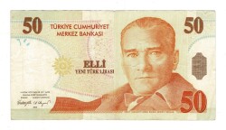8.Emisyon 1.Tertip 50 Yeni Türk Lirası (50 YTL) Seri A64 - ÇT TCK10215 - 2