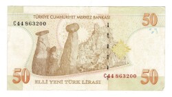 8.Emisyon 1.Tertip 50 Yeni Türk Lirası (50 YTL) Seri C44 - ÇÇT TCK10216 - Gökçekoleksiyon