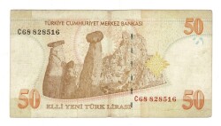 8.Emisyon 1.Tertip 50 Yeni Türk Lirası (50 YTL) Seri C68 - ÇT TCK10218 - Gökçekoleksiyon