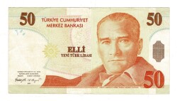 8.Emisyon 1.Tertip 50 Yeni Türk Lirası (50 YTL) Seri E21 - ÇT+ TCK10219 - 2