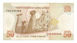 8.Emisyon 1.Tertip 50 Yeni Türk Lirası (50 YTL) Seri F55 - ÇT+ TCK10221 - 3