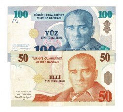 8.Emisyon 1.Tertip 50/100 Yeni Türk Lirası Takım Seri G11/C61 - ÇT+ TCK10214 - 2