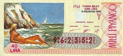 9 Ağustos 1978 Piyango Bileti Yarım Bilet PYB6207 - 1