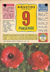 9 Ağustos 1979 Takvim Yaprağı - Doğum Günü Hediyesi EFM(N)10196 - 1