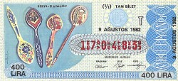 9 Ağustos 1982 Piyango Bileti Tam Bilet PYB6396 - Gökçekoleksiyon