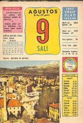 9 Ağustos 1983 Takvim Yaprağı - Doğum Günü Hediyesi EFM(N)9065 - Gökçekoleksiyon