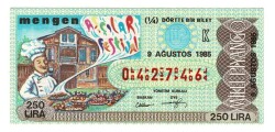 9 Ağustos 1985 (14) Dörtte Bir Bilet PYB5042 - Gökçekoleksiyon