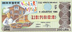 9 Ağustos 1985 Piyango Bileti Çeyrek Bilet PYB6130 - Gökçekoleksiyon