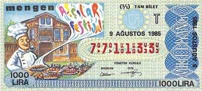 9 Ağustos 1985 Piyango Bileti Tam Bilet PYB6083 - 1