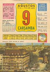 9 Ağustos 1989 Takvim Yaprağı - Doğum Günü Hediyesi EFMN13495 - Gökçekoleksiyon