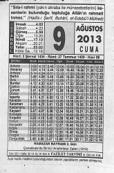 9 Ağustos 2013 Takvim Yaprağı - Doğum Günü Hediyesi EFMN13552 - Gökçekoleksiyon