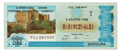 9 Ağustos1988 (11) Tam Bilet PYB5138 - Gökçekoleksiyon