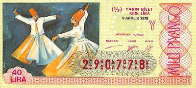 9 Aralık 1978 Piyango Bileti Yarım Bilet PYB6209 - 1