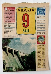 9 Aralık 1980 Takvim Yaprağı - Doğum Günü Hediyesi EFM(N)6615 - Gökçekoleksiyon