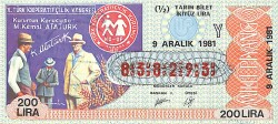 9 Aralık 1981 Piyango Bileti Yarım Bilet PYB6336 - Gökçekoleksiyon