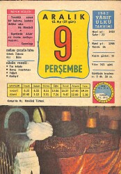 9 Aralık 1982 Takvim Yaprağı - Doğum Günü Hediyesi EFMN13615 - Gökçekoleksiyon