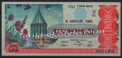 9 Aralık 1983 Piyango Bileti Yarım Bilet PYB2305 - Gökçekoleksiyon