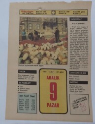 9 Aralık 1984 Takvim Yaprağı - Doğum Günü Hediyesi EFM(N)7043 - Gökçekoleksiyon