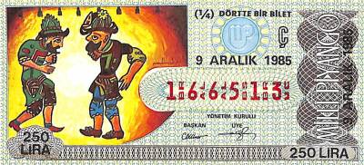 9 Aralık 1985 Piyango Bileti Çeyrek Bilet PYB6096 - 1