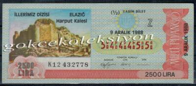 9 Aralık 1988 Yarım Bilet PYB1549 - 1