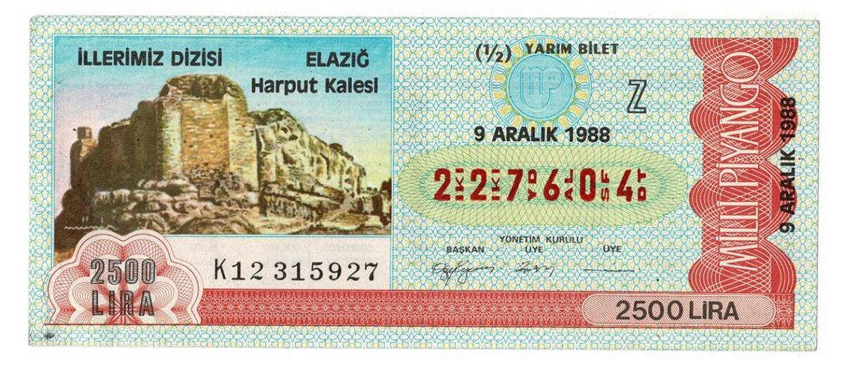 9 Aralık 1988 Yarım Bilet PYB4338 - 1