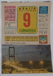 9 Aralık 1989 Takvim Yaprağı - Doğum Günü Hediyesi EFM(N)6822 - Gökçekoleksiyon