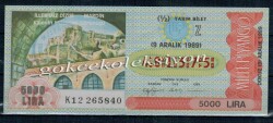 9 Aralık 1989 Yarım Bilet PYB2124 - Gökçekoleksiyon