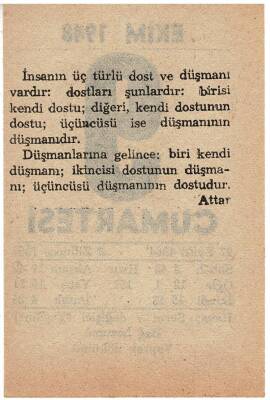 9 Ekim 1948 Takvim Yaprağı EFM839 - 4