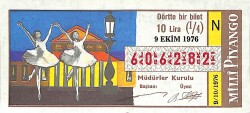 9 Ekim 1976 Piyango Bileti Çeyrek Bilet PYB6146 - Gökçekoleksiyon