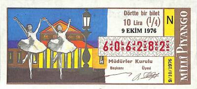 9 Ekim 1976 Piyango Bileti Çeyrek Bilet PYB6146 - 1