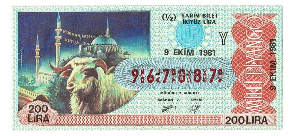 9 Ekim 1981 Yarım Bilet 	PYB4267 - 1