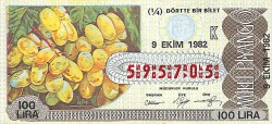 9 Ekim 1982 Piyango Bileti Çeyrek Bilet PYB6387 - Gökçekoleksiyon