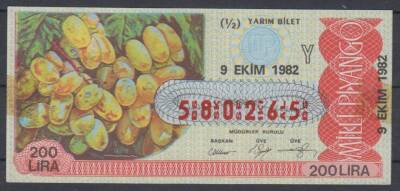 9 Ekim 1982 Yarım Bilet 	PYB142 - 1