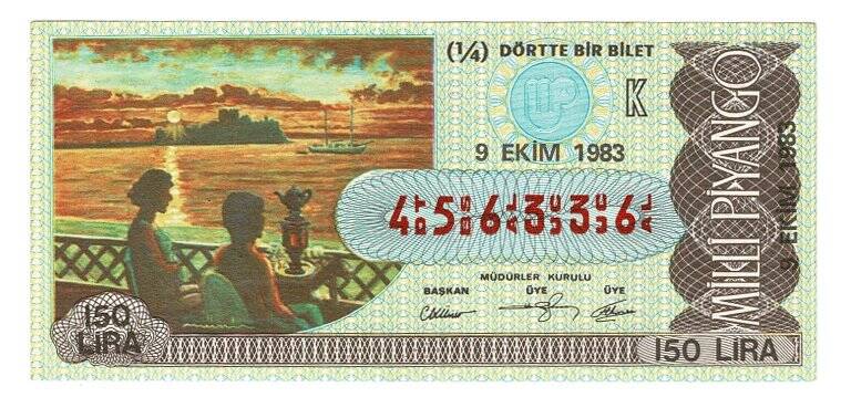 9 Ekim 1983 (14) Dörtte Bir Bilet PYB5295 - 1