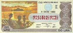 9 Ekim 1983 Piyango Bileti Çeyrek Bilet PYB6042 - Gökçekoleksiyon