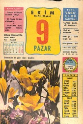 9 Ekim 1983 Takvim Yaprağı - Doğum Günü Hediyesi EFMN15893 - Gökçekoleksiyon