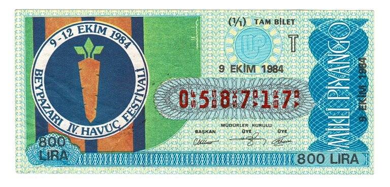 9 Ekim 1984 (11) Tam Bilet PYB5275 - 1