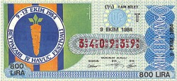9 Ekim 1984 Piyango Bileti Tam Bilet PYB6324 - Gökçekoleksiyon