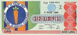 9 Ekim 1984 Piyango Bileti Yarım Bilet PYB6323 - Gökçekoleksiyon