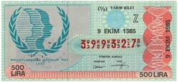 9 Ekim 1985 Yarım Bilet PYB3358 - Gökçekoleksiyon