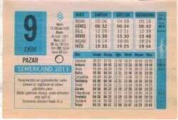 9 Ekim 2011 Takvim Yaprağı EFM(N)1327 - 4