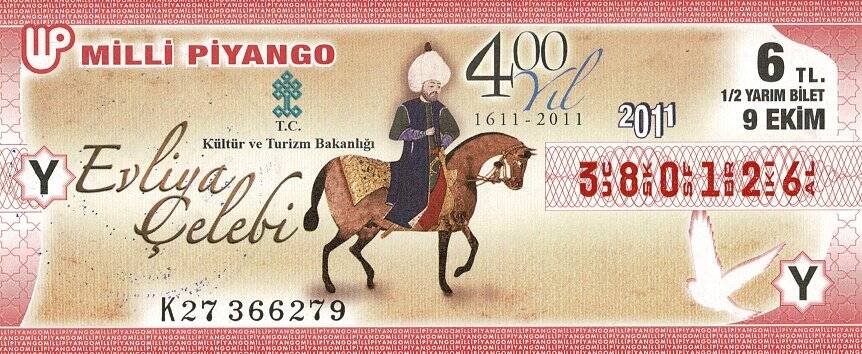 9 Ekim 2011 (Y) Evliya Çelebi (12) Yarım Bilet PYB5830 - 1