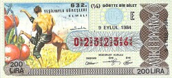9 Eylül 1984 Piyango Bileti Çeyrek Bilet PYB6327 - Gökçekoleksiyon