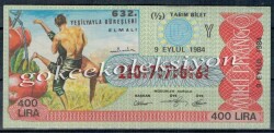 9 Eylül 1984 Yarım Bilet PYB1565 - Gökçekoleksiyon