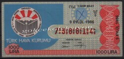 9 Eylül 1986 Yarım Bilet PYB2365 - Gökçekoleksiyon