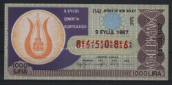 9 Eylül 1987 Piyango Bileti Çeyrek Bilet - İzmirin Kurtuluşu PYB1709 - Gökçekoleksiyon