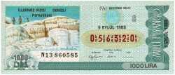 9 Eylül 1988 Beştebir Bilet PYB3154 - Gökçekoleksiyon